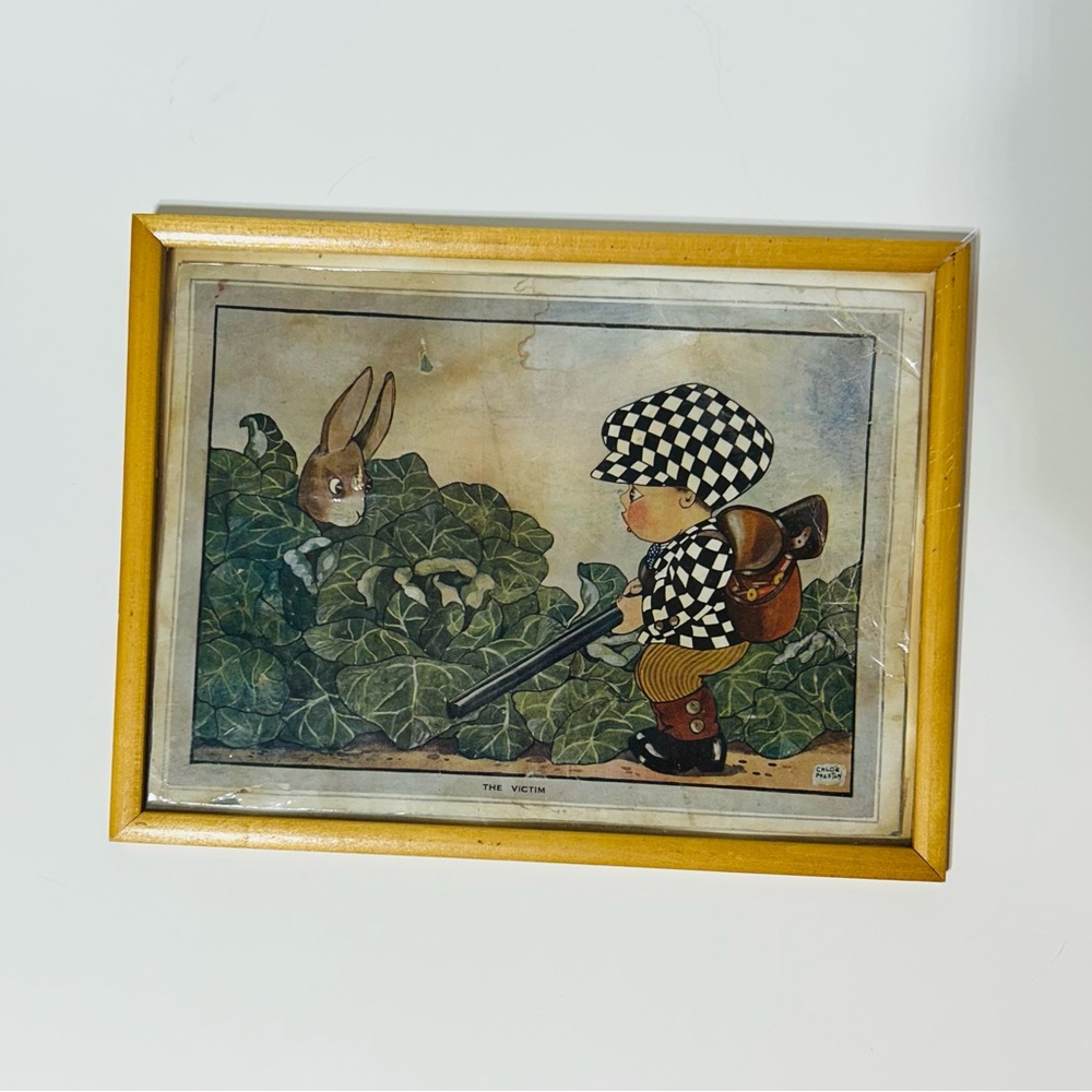 VTG Chloe Preston Vintage Peek-A-Boos Characters Framed Children's Illustration